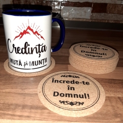 Suport rotund pahar/cana, Increde-te in Domnul!